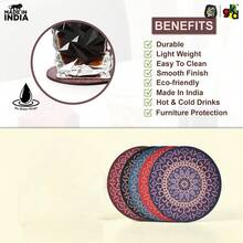 6 st/set utsökta träunderlägg med lämplig hållare, lämpliga för tekoppar, kaffekoppar och glas, 1 set med 6 st, 1800 st/300 set - Multifärgad - Visa 3