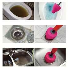 1个家用管道疏通器，马桶搋子，疏通堵塞管道工具，适用于浴室、厨房、卫生间，强力吸盘式搋子 - A - 查看 3