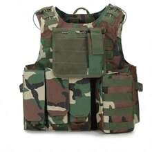 战术背心 军用气枪突击MOLLE背心 户外服装 狩猎迷彩背心 作战马甲 气枪装备 - 彩色 - 查看 17