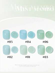 Mec 12ml Icy Jelly Sheer Gel Polish, 6 Shades Summer Fresh Translucent Nail Gel, Crystal Clear Mint Blue Green Finish, UV/LED Soak Off Chip Resistant Salon Quality For Japanese Style Summer Nail Art - Multicolor - View 10