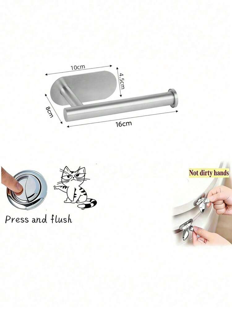 1 pieza Portarrollos de papel higiénico autoadhesivo moderno - Ahorro de espacio, fácil instalación, dispensador de papel higiénico autoadhesivo, diseño elegante para la decoración y almacenamiento del baño del hogar, temporada de vuelta a clases - Multicolor - Añade 10