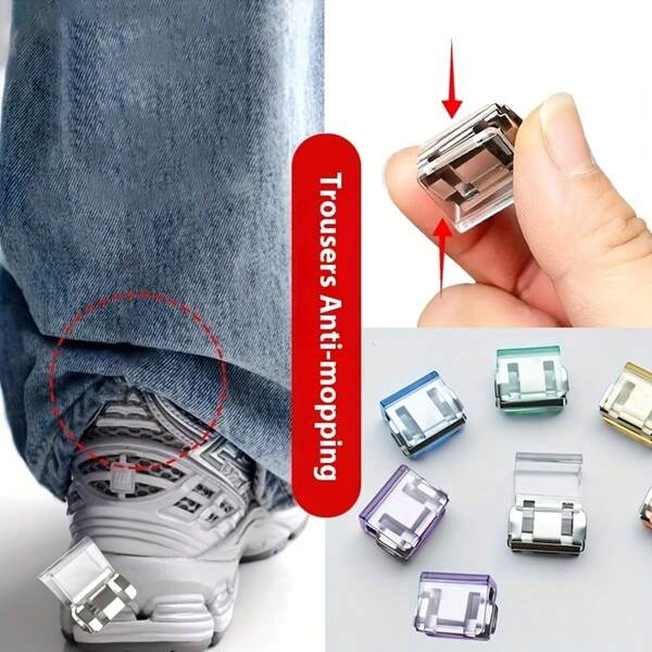 10/4/2 Pieces Of Transparent Invisible Pant Leg Shorteners - Adjustable Anti-Slip Seamless Hidden Clips, Suitable For Jeans, Wide-Leg Pants And Clothing - Available In Multiple Colors, Denim Trimming Accessories | Minimalist Clip Design | Durable Surface