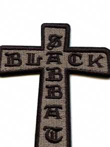 1PC Black Cross Patch Rock Legend Embroidered Iron On - Multicolor - View 4
