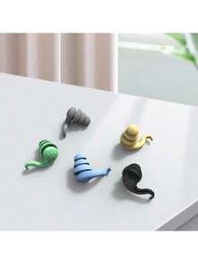 Reusable Super Quiet Sleep Earplugs - Noise Blocking, Hygienic Gel Design, Ensure Peaceful Sleep, 1 Pair/Box, Ideal For Travel And Home Use, Travel Earplugs | Fashionable Design | Soft Texture - Multicolor - View 8