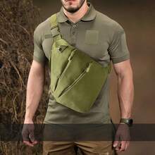 Men's Sling Bag, Waterproof One Shoulder Bag With Chest Pocket, Anti-Theft Travel Bag - Multicolor - View 12