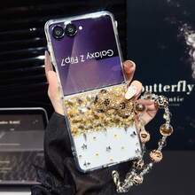 Bow-Knot 1pc Women's Foldable Phone Case, Bow Decor, Simple Rhinestone, With Matching Lanyard, Popular, Cute, Transparent Style, Thin, Lightweight, TPU Transparent Case Compatible With Samsung Galaxy Z Flip7, Galaxy Z Flip7 FE, Galaxy Z Flip6, Galaxy Z Flip5, Galaxy Z Fold7, Z Fold6, Z Fold5, Z Fold4, Purple, Champagne, Pink - Multicolor - View 12