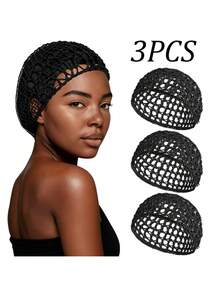 3pcs/Set Multi-Color Hair Net Cap, Wig Cap, Handmade Crochet Net Hat, Short Hair Net Cap, Multipurpose Sleep Cap, Hair Net, Hair Protecting Cap, Unisex - A - View 1