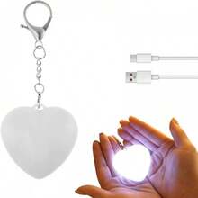 Women's Automatic Sensing Wallet Light, Heart-Shaped LED Light - USB Rechargeable Handbag Light, Automatic On/Off, Portable Night Light, Ideal Gift For Valentine's Day, Birthday, Daily And Special Occasions, Event Accessory, Heart-Shaped Design, Durable Plastic Shell, Equipped With Automatic Sensing And Touch Control Functions, Built-In Rechargeable Battery - White Light - View 7