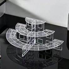 1件/2件/3件/4件装三层新月形亚克力自助餐架 - 免工具组装，适用于纸杯蛋糕、甜点、化妆品、迷你摆件（直径11英寸），节省空间的多层置物架 - 半圓 - 查看 12