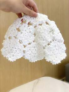 1 件优雅纯色钩针编织便帽，适合春秋季节、休闲、派对，非常适合节日庆祝，时尚头饰，轻便帽子 - A - 查看 7