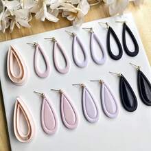 Water Drop Shaped Polymer Clay Mold, Minimalist Creative Handmade Mold, Suitable For DIY Earrings And Jewelry Making, Ceramic Earrings Making, Handmade Earrings Making Tools - Apricot - View 3