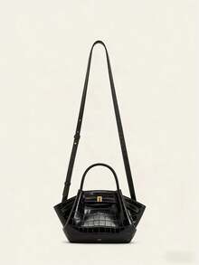 Túi JW Dumpling Bag JH30692 Hana nhỏ, kiểu dáng mới, dành cho nữ, đeo vai, đeo chéo, xách tay đa năng, phù hợp cho công sở, đi làm, đi chơi, mua sắm, hẹn hò, chất liệu da lộn nhẹ, rất thời trang và tiện dụng. - màu đen - Xem 2