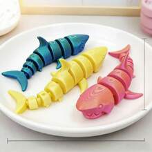 Random 1/5/10/20pcs Movable Shark Figurines, 10cm/3.94inch, Perfect For Collectors And Home Decor, Suitable For Home, Office And Holiday Party Decoration, Colorful Animal Models, Ideal For Birthday Gift Bags, Party Fillers, Classroom Rewards And Carnival Prizes, Assorted Colors - Multicolor - View 7