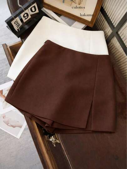 Short Saia Alfaiataria Feminino Cintura Alta Elegante Minimalista Social Moda Blogueira
