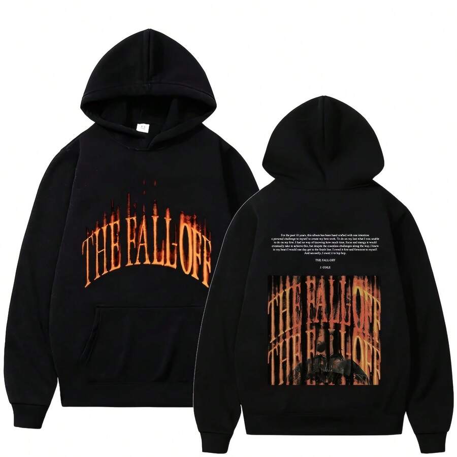 J Cole THE FALL OFF Hoodies Men Women Autumn Winter Sweatshirts Pullovers Long Sleeve Unisex Streetw - màu đen - Xem 1