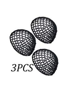 3pcs/Set Multi-Color Hair Net Cap, Wig Cap, Handmade Crochet Net Hat, Short Hair Net Cap, Multipurpose Sleep Cap, Hair Net, Hair Protecting Cap, Unisex - A - View 4