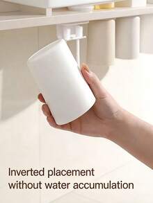 Magnetic Mouthwash Cup No-Drill Installation Wall-Mounted Brush Cup Storage Rack Hanging Toothbrush Cup For Sink Area Wash Basin Units Dormitory And RV Bathrooms Home Decor Countertop Essentials - One Size Fits All - View 9