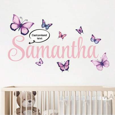 Adhesivo de pared personalizado con nombre - Pegatina de pared personalizada, sobre la cuna del bebé o letrero con el nombre de los niños, decoración de la guardería