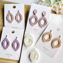 精美编织造型粘土切割器 - 首饰制作套装，波西米亚风图案，适用于手工首饰模具，设计精致细腻，展现镂空元素和复杂细节 - 白色 - 查看 7