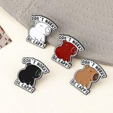 1 件可爱金属水豚动物胸针，多功能衬衫/包包配饰连衣裙配饰别针，用于衣服包饰学校办公室配饰衬衫夹克珠宝圣诞节万圣节衣服别针有趣可爱的教师礼物 - 黃色 - 查看 11