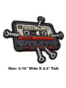 1PC Tape Cassette Patch NuMetal Music Rock Embroidered Iron On - Multicolor - View 15