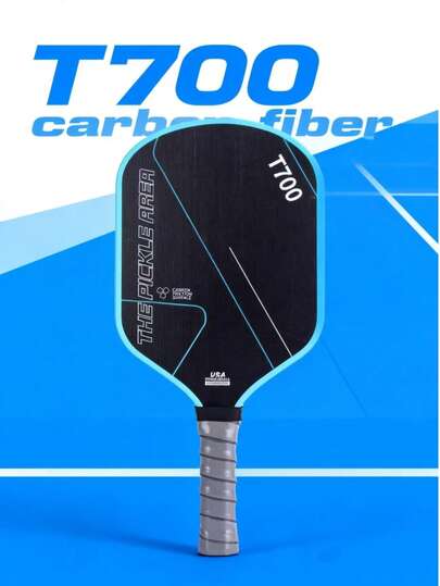 Turneringsklassad T700-kolfiberpaddel för pickleball, 16 mm tjocklek, matt tygstruktur, UV HD-tryck, PET-kanter med hög tålighet, mjukt grepp, balanserad pickleballpaddel, lämplig för nybörjare och medelgoda spelare, perfekt som present