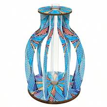 LaoJieYuan 2026新款木製藍粉色鑽畫花瓶 鑽畫桌面裝飾套組 貼鑽桌面擺飾 成人初學者DIY手工藝 鑽石藝術畫 鑽畫 - 款式10-需要自己貼鑽 - 查看 3