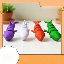 Random 1/5/10/20pcs Movable Shark Figurines, 10cm/3.94inch, Perfect For Collectors And Home Decor, Suitable For Home, Office And Holiday Party Decoration, Colorful Animal Models, Ideal For Birthday Gift Bags, Party Fillers, Classroom Rewards And Carnival Prizes, Assorted Colors - Multicolor - View 9