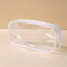 Hộp bút trong suốt, túi đựng đồ vệ sinh cá nhân trong suốt, hộp bút thi cử trong suốt, túi đựng mỹ phẩm du lịch bằng PVC trong suốt có khóa kéo. - Nhiều màu - Xem 8