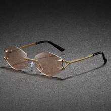 1副高级无框眼镜，龙爪设计，经久耐用，时尚美观，适合所有人佩戴 - 彩色 - 查看 5