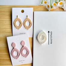 精美编织造型粘土切割器 - 首饰制作套装，波西米亚风图案，适用于手工首饰模具，设计精致细腻，展现镂空元素和复杂细节 - 白色 - 查看 9