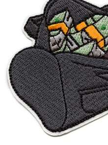 1pc Men's Canvas Wallet With Embroidered Money Pile Patch Decor - Multicolor - View 4