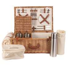 Red Hamper Deluxe Fully Fitted Traditional Picnic Basket - Brown - View 4