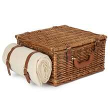 Red Hamper Deluxe Fully Fitted Traditional Picnic Basket - Brown - View 7
