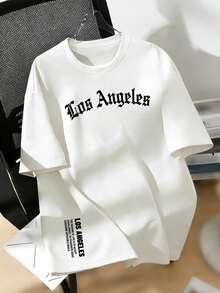 Teen Boy Casual Funny Print Crew Neck Short Sleeve T-Shirt, Summer Top - White - View 3