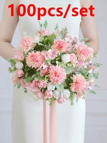 1pc/3pcs Artificial Flower Bouquet, Silk Daisy, Dandelion, Suitable For Wedding, Home, Party Decor, Tabletop Centerpiece - Pink - View 9