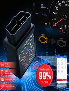 OBD2 藍牙汽車診斷掃描儀，兼容 1996 年後所有 OBDII 協議車輛，具備 I/M 準備檢查、電池測試、性能測試、故障碼讀取與清除、即時數據分析、引擎狀態分析等多項功能，兼容 iOS/Android 系統，適用多種應用場景，情人節禮物首選 - 黑色的 - 查看 10