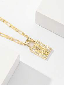 1 chiếc dây chuyền nữ bằng đồng mạ vàng 14K, có 3 kiểu dáng, với các họa tiết Đức Mẹ Guadalupe, Thánh Jude, Thánh Benedict đính đá Cubic Zirconia, kiểu dáng tôn giáo cổ điển, phù hợp để đeo hàng ngày và đi nhà thờ, món quà phụ kiện tín ngưỡng tinh tế. - Vàng - Xem 7