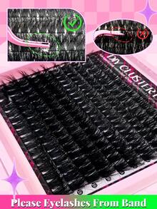 Eimny 150pcs Fluffy DIY Cluster Eyelashes 10-18mm Mixed Length Eyelash Extension 0.07mm Russian D Curl Thick And Reusable Dramatic Eyelashes For Beginners Easy To Use - 10 Rows Eyelash Clusters,Individual Eyelashes,Lashes,Fake Lashes - D - View 6