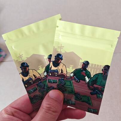 10/20/50/100 piezas Bolsas de Mylar a prueba de olores con estampado de dibujos animados, bolsas de aluminio resellables reutilizables para obsequios de fiesta