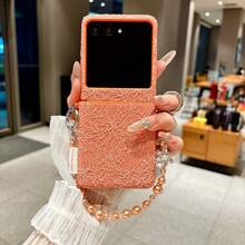 1pc Foldable Lace Side Buckle Phone Case With Lanyard & Wrist Strap, Portable Protective Cover Compatible With Samsung Galaxy Z Flip7, Z FE, Z Flip6, RAZR 50/50 Ultra, RAZR 60/60 Ultra - Multicolor - View 50