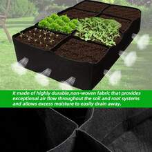 Extra Large Raised Planter Box, Modern Style, Weather-Resistant Rectangular Planting Pot, Ground-Mounted, With Indoor/Outdoor Accessory Kit, Suitable For Planting Vegetables & Flowers, Great Gift For New Year, Valentine's Day, Easter - Black - View 4