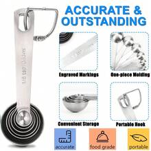 6pcs Stainless Steel Baking And Cooking Measuring Spoons, Metal Kitchen Measuring Tools For Dry And Liquid Ingredients - Multicolor - View 7