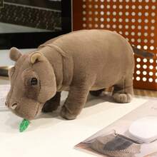 1pc 20/30cm Cute Plush Rhinoceros Doll, Soft Eating Leaves Rhinoceros Stuffed Animal Pillow, Decorative Cushion For Chair, Desk, Children Birthday Gift - Multicolor - View 3