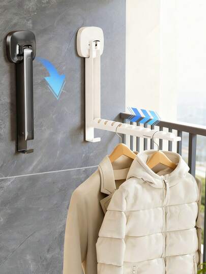 Multifunktionaler einziehbarer Saugnapf Kleiderbügel, Wandmontierter Fenster-Trockenständer, Bohrlochfreier Türhängehaken, Tragbarer Reise-Wäscheständer, Faltbarer Wäscheständer für Studentenwohnheime, Saugnapf Aufbewahrungsorganizer
