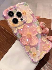 Handpainted Oil Painting Glass Cup, Compatible With IPhone 17/17 Air/17 Pro/17 Pro Max/16/16 Pro/16 Plus/16 Pro Max/15 Pro Max/15 Pro/15/14 Pro Max/14 Pro/14/13 Pro Max/13 Pro/13/12 Pro Max/12 Pro/15/15 Pro Max, Artist: Namami Wataru - 紫色 - 查看 2