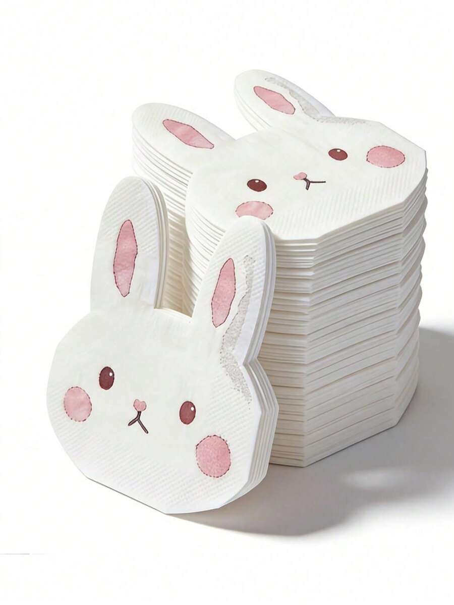 20张复活节兔子造型餐巾纸 | 一次性纸质餐巾纸和浴室擦手巾，适合复活节派对用品 - 兔子餐巾紙 - 查看 1
