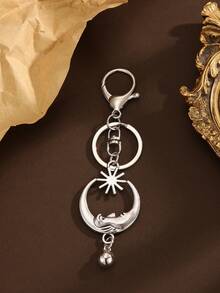 New Arrival Bag Charm & Car Keychain, Metal Material With Creative Turquoise Inlay, Thermal Print Zinc Alloy, Suitable For All Seasons - Silver - View 2