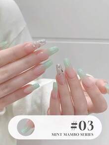 Mec 12ml Icy Jelly Sheer Gel Polish, 6 Shades Summer Fresh Translucent Nail Gel, Crystal Clear Mint Blue Green Finish, UV/LED Soak Off Chip Resistant Salon Quality For Japanese Style Summer Nail Art - Multicolor - View 19