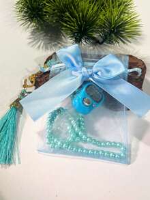 Multi-Color Chiffon Gift Box Islamic Electronic Counter, High-Definition Display One-Key Reset Recitation Counter Tool, Portable Mini Religious Rosary Beads Suitable For Holiday Worship/Mosque Daily Recitation, Applicable To Holiday Family/Islamic Religious School - Multicolor - View 6